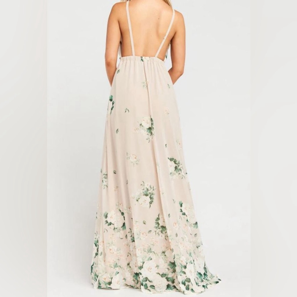 Show Me Your MuMu Amanda High Neck Sleeveless Floral Chiffon Maxi Dress size XS - Picture 2 of 10